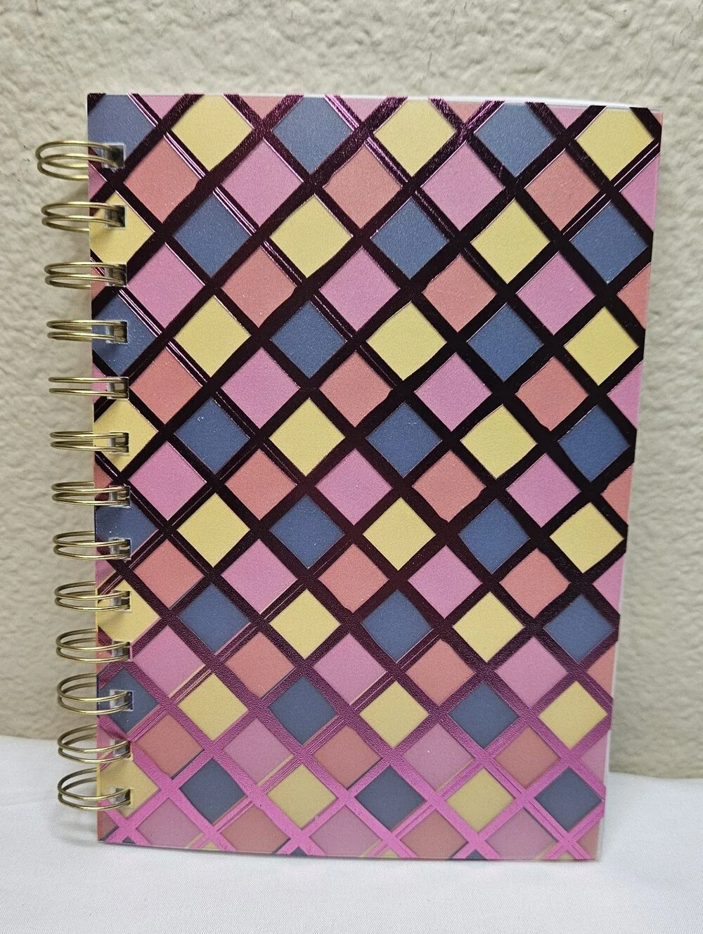 Colorful Diamond Designed Lined Notebook | Spiral Journal | 5